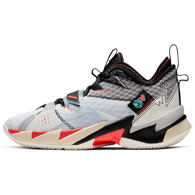 Nike Official Genuine JORDAN Men's Mid-Top Cushioned Sports Wear-Resistant Basketball Shoes CD3002-101